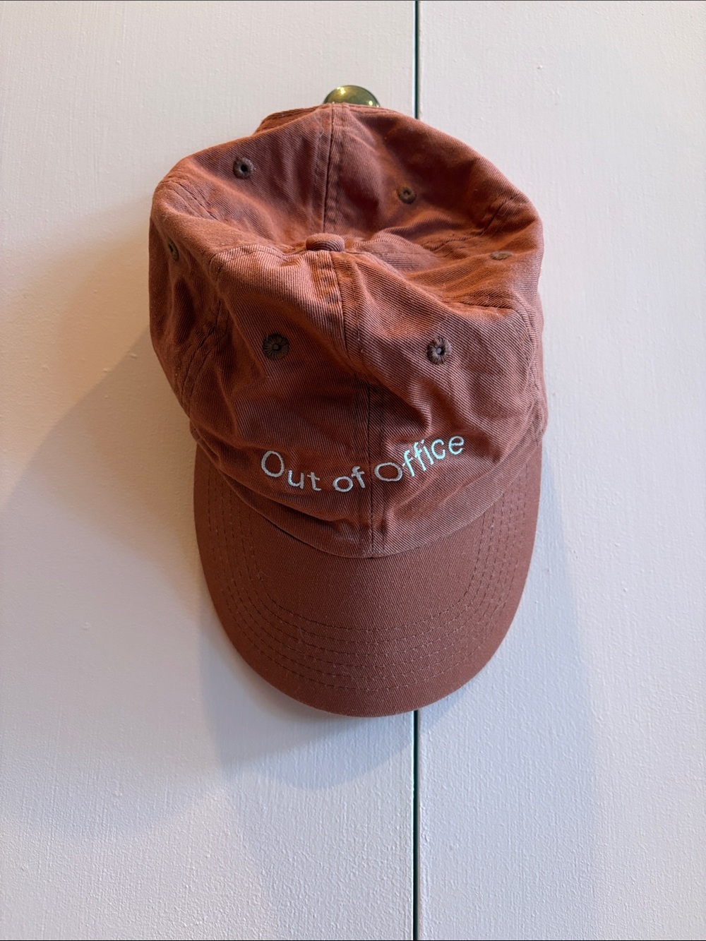 Out of Office Rust Brown Cotton Baseball Cap